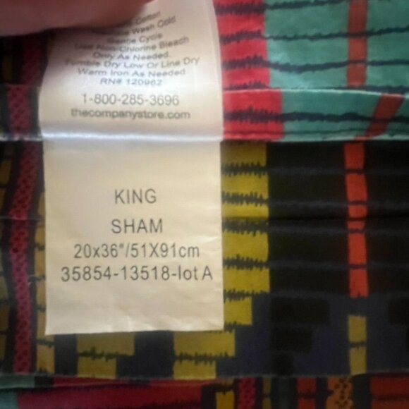 Southwestern King Pillow Shams (2) By Company Store 20" X 36" Cotton Multicolor - Picture 4 of 4